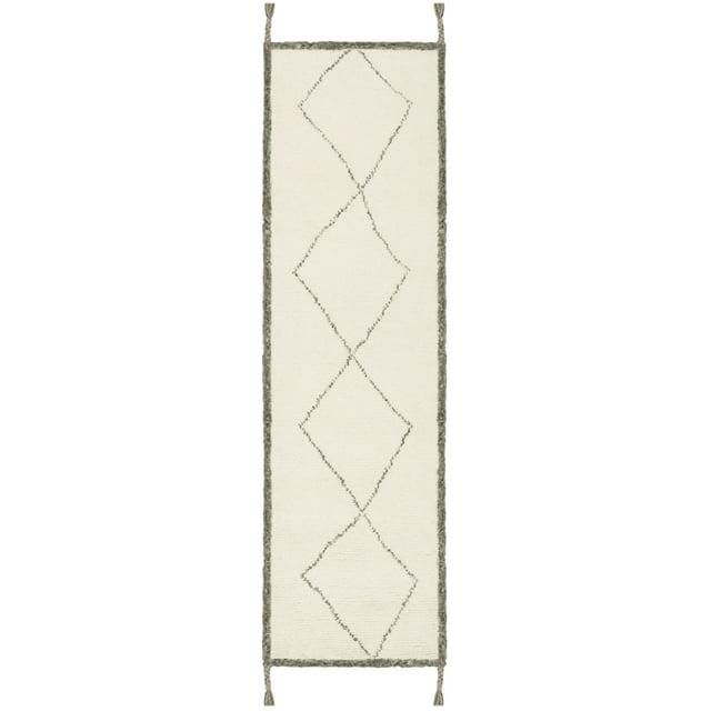 Casablanca CSB911 Hand Tufted Indoor Runner Rug - Ivory/Charcoal - 2'6"x6' - Safavieh