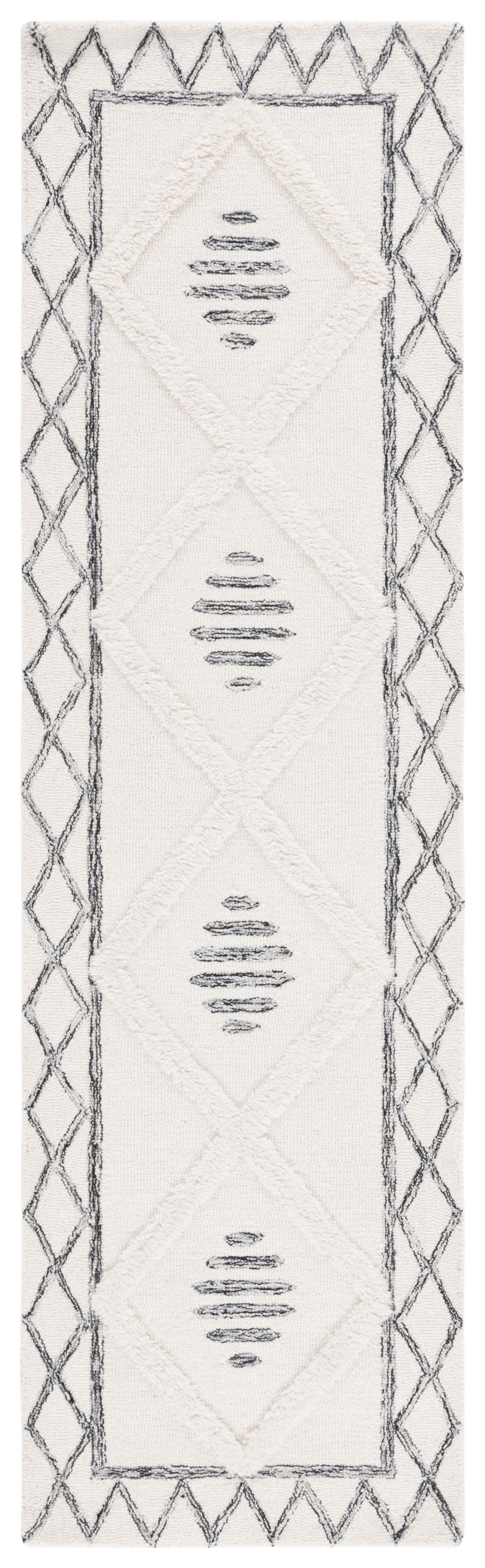 Casablanca CSB990 Hand Tufted Runner Rug - Ivory/Black - 2'3"x8' - Safavieh.