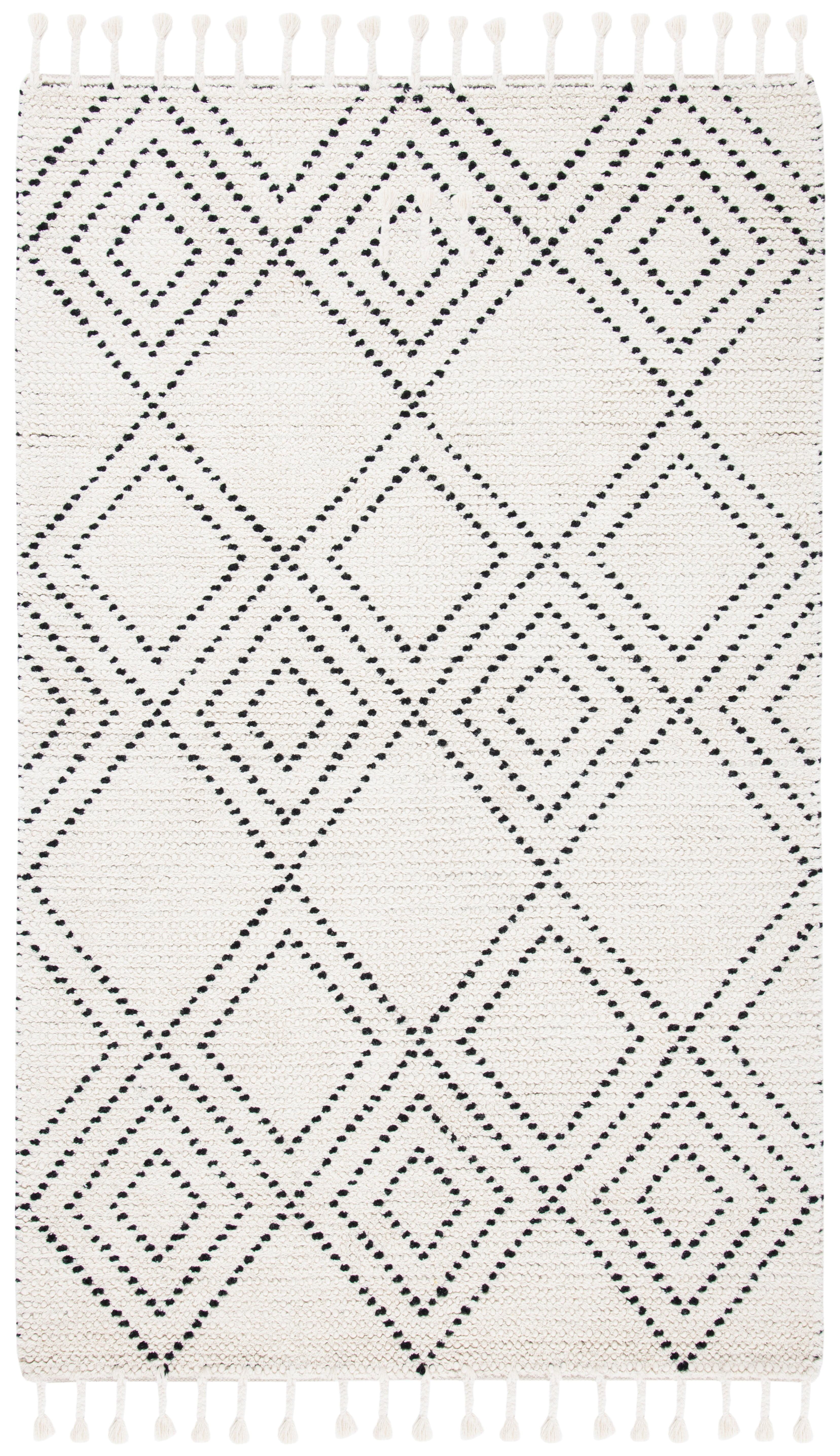 Casablanca CSB676 Hand Loomed Area Rug - Ivory/Black - 4'x6' - Safavieh.