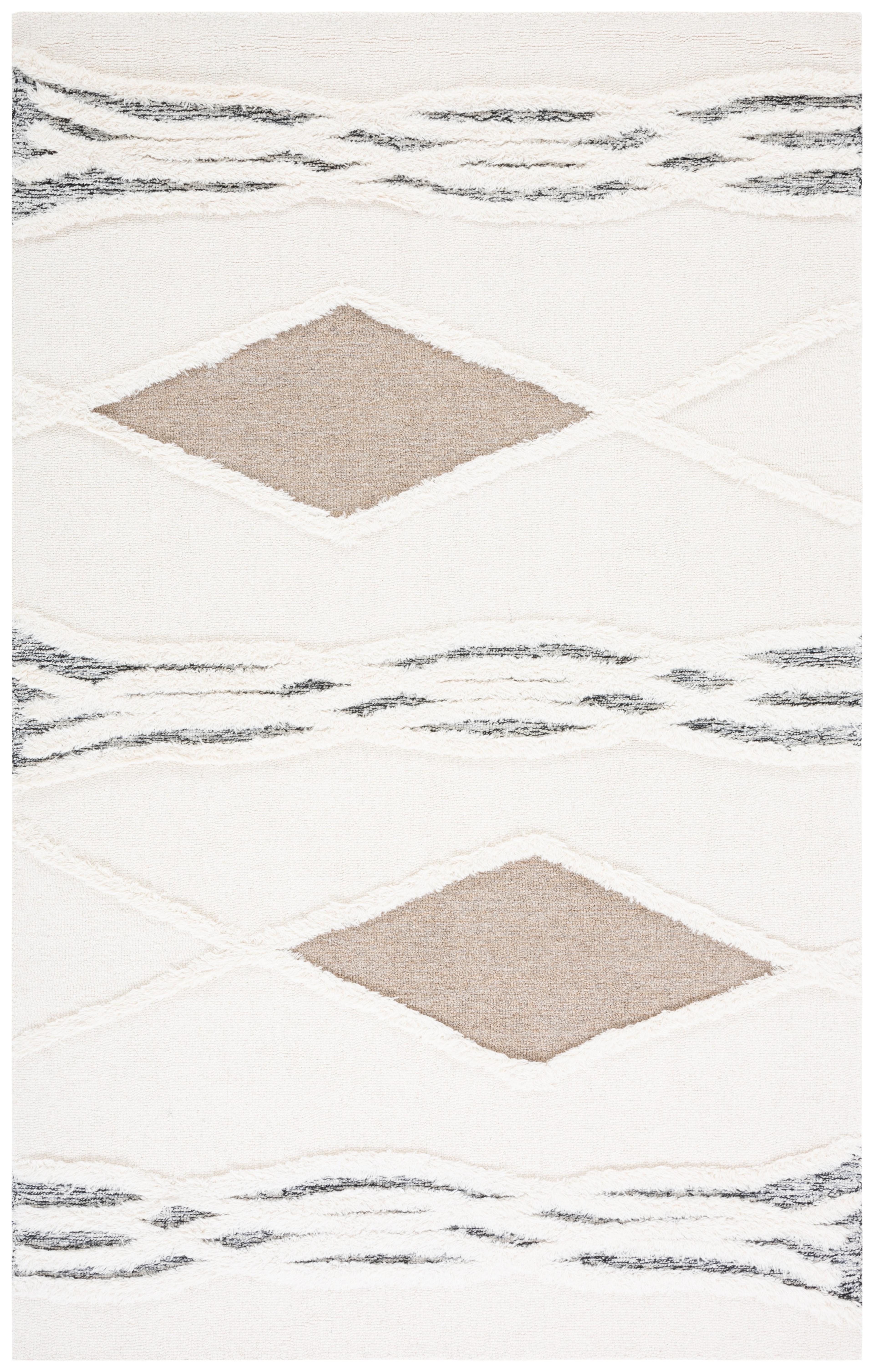 Casablanca CSB981 Hand Tufted Indoor Accent Rug - Ivory/Brown - 3'x5' - Safavieh