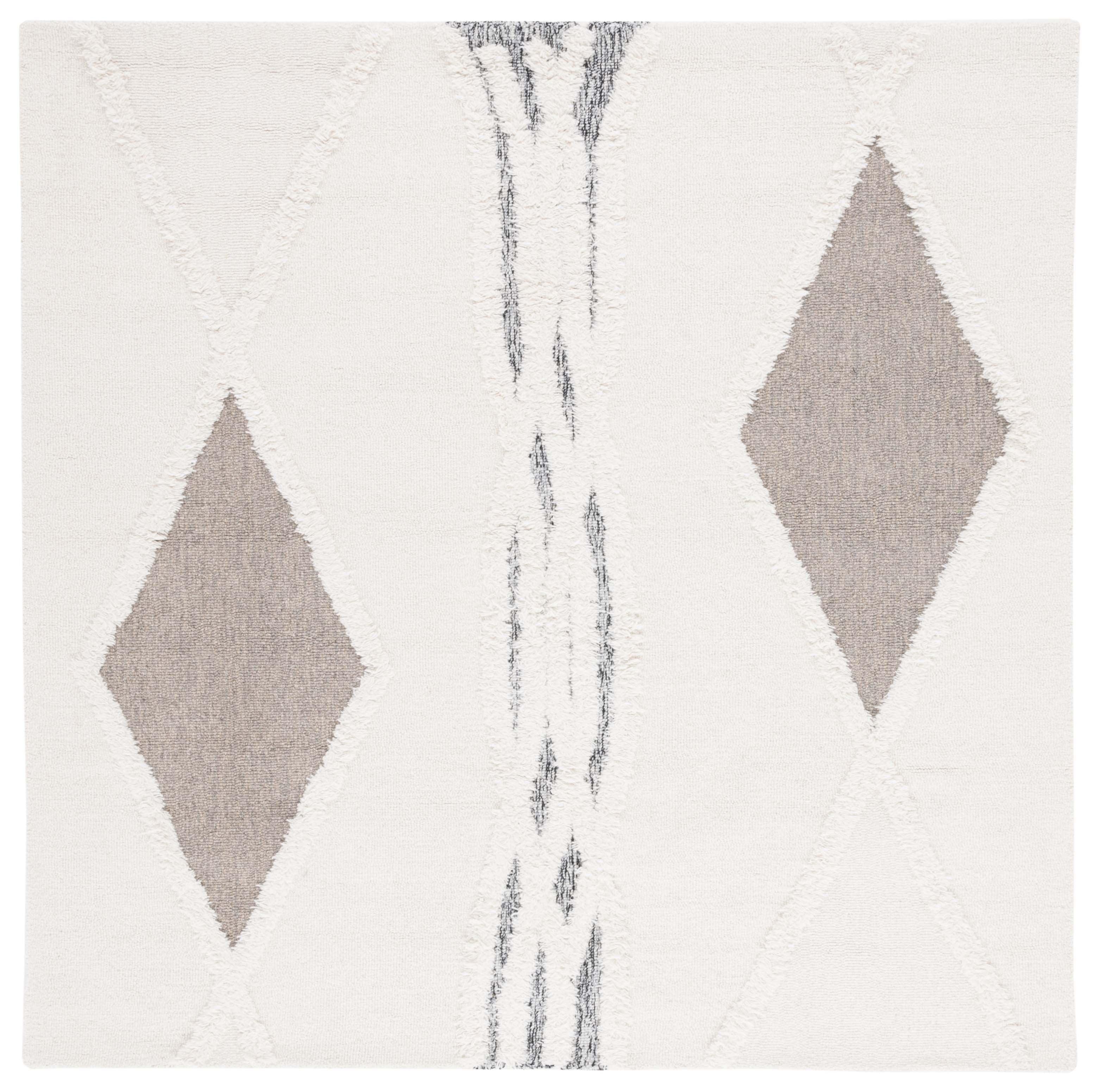 Casablanca CSB981 Hand Tufted Indoor Area Rug - Ivory/Brown - 6'x6' - Safavieh