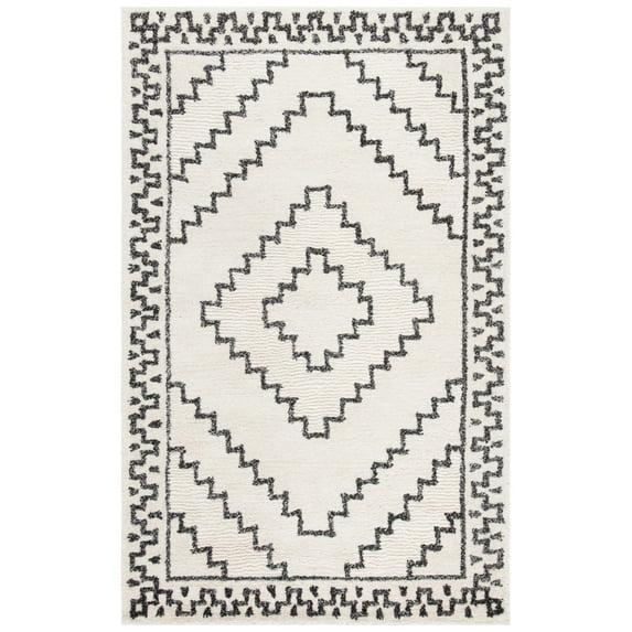 Casablanca CSB205 Hand Tufted Area Rug - Ivory/Black - 5'x8' - Safavieh.