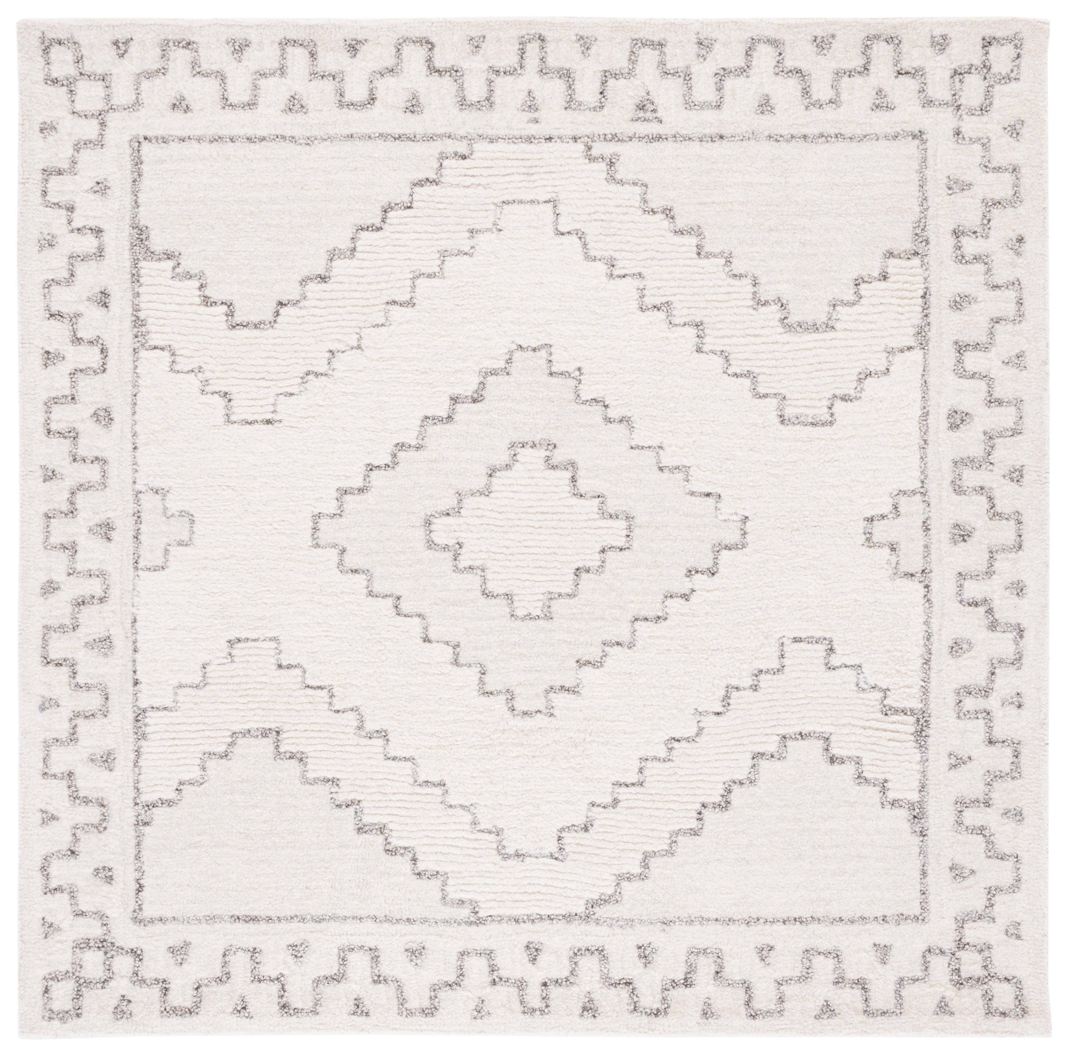 Casablanca CSB847 Hand Tufted Indoor Area Rug - Ivory/Grey - 6'x6' - Safavieh