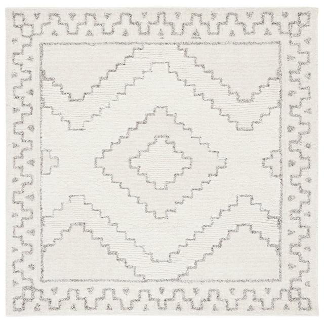 Casablanca CSB847 Hand Tufted Indoor Area Rug - Ivory/Grey - 6'x6' - Safavieh