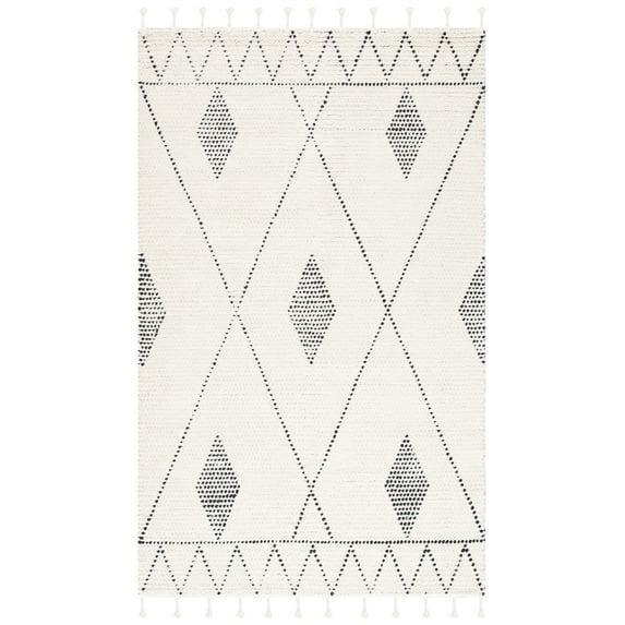 Casablanca CSB489 Hand Woven Area Rug - Ivory/Black - 4'x6' - Safavieh.
