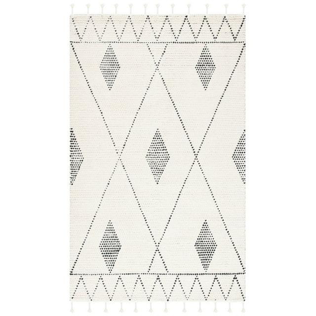 Casablanca CSB489 Hand Woven Area Rug - Ivory/Black - 4'x6' - Safavieh.
