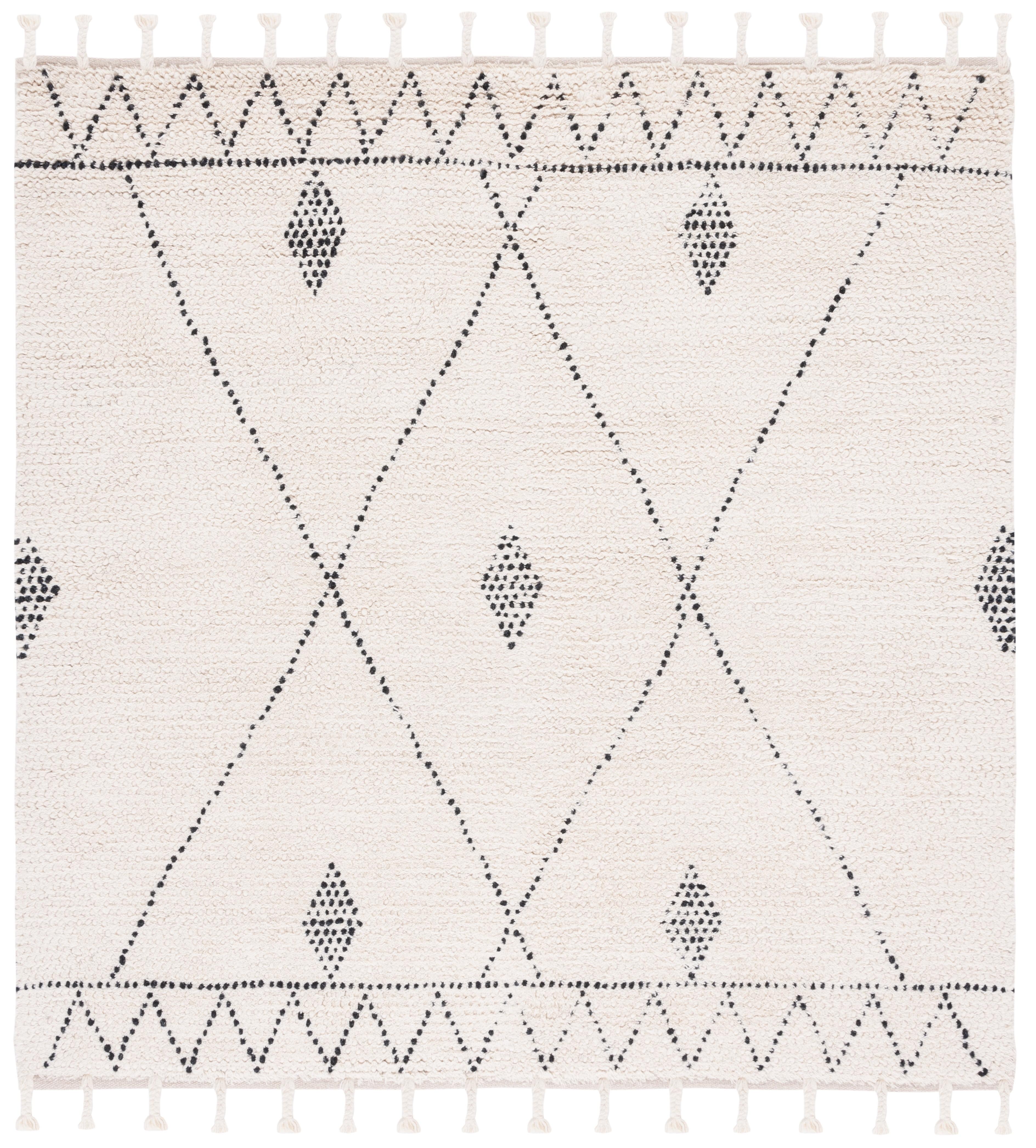 Casablanca CSB489 Hand Woven Area Rug - Ivory/Black - 6'x6' - Safavieh.