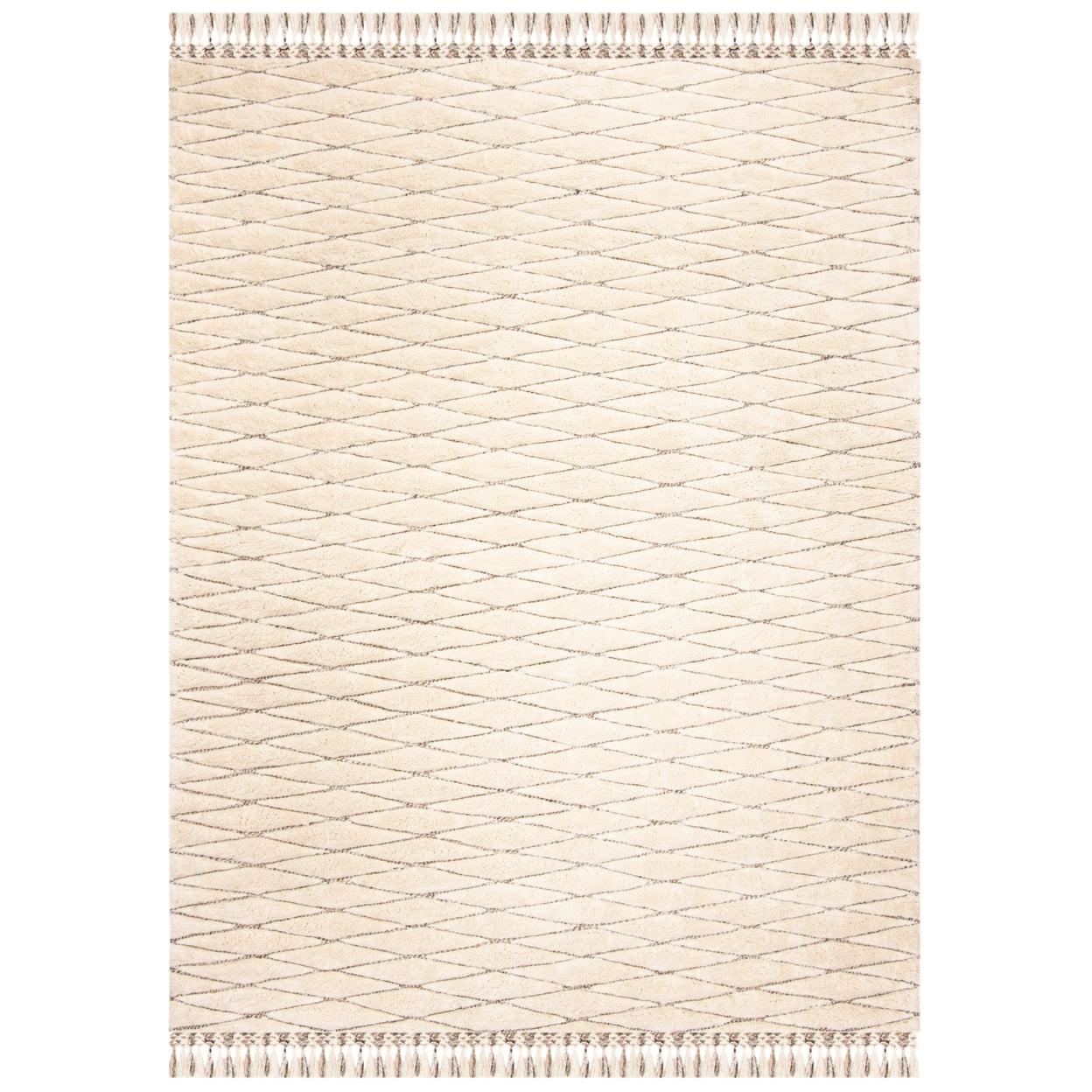 Ivory Hand-Tufted Shag Wool 8' x 10' Area Rug