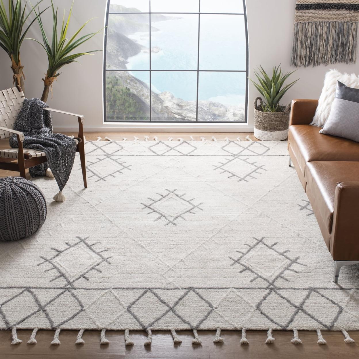Casablanca CSB453 Hand Tufted Area Rug - Ivory/Grey - 6'x9' - Safavieh.