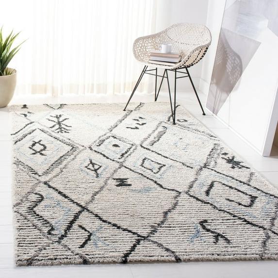 Casablanca Shag CSB637 Hand Tufted Indoor Area Rug - Grey/Ivory - 8'x10' - Safavieh
