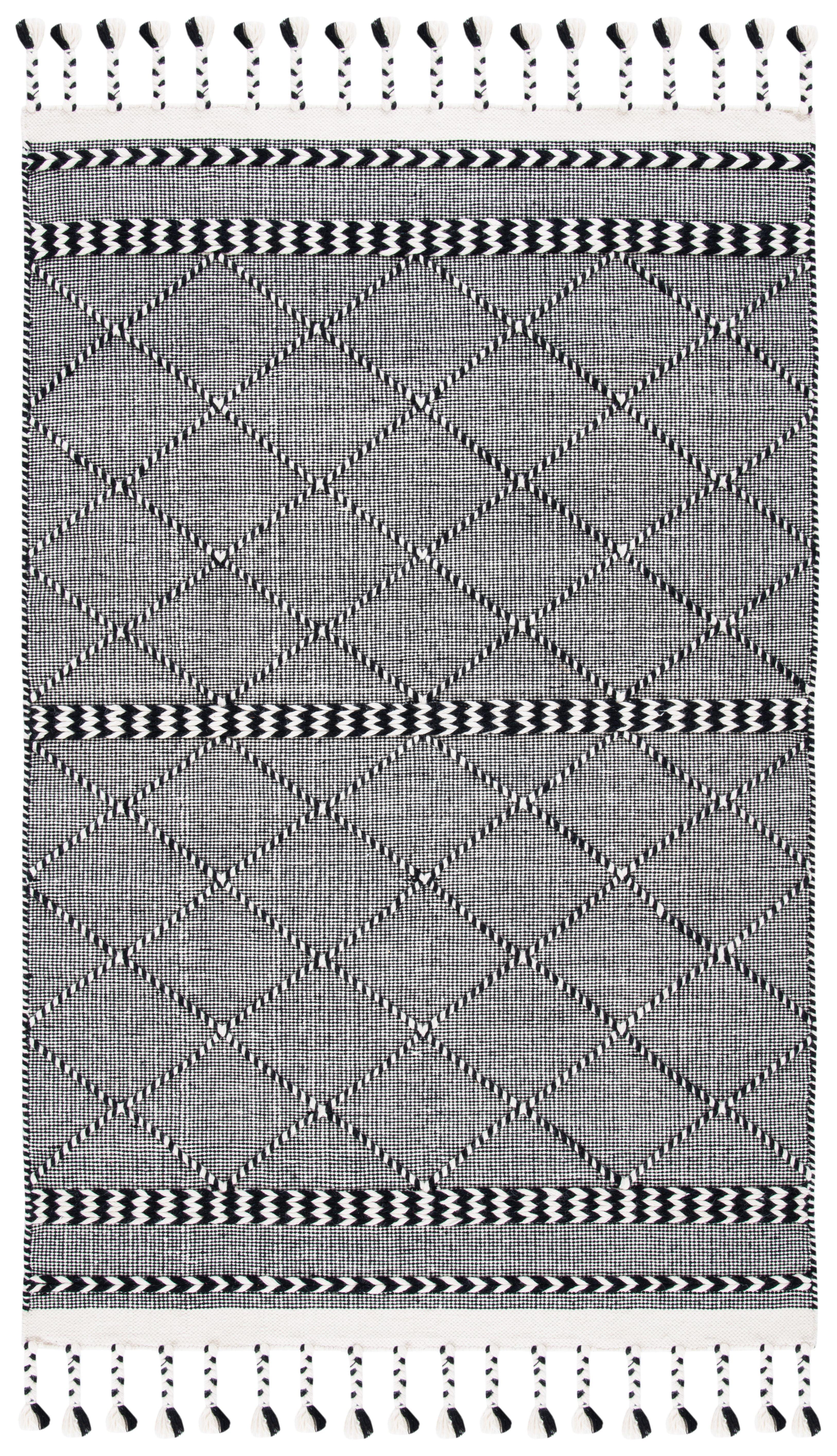 Casablanca CSB575 Hand Loomed Area Rug - Black/Ivory - 8'x10' - Safavieh.