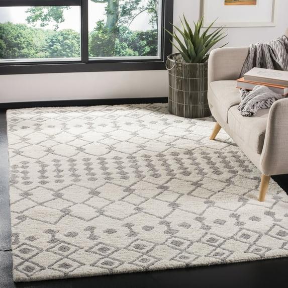 Casablanca CSB203 Hand Tufted Indoor Area Rug - Ivory/Silver - 8'x10' - Safavieh