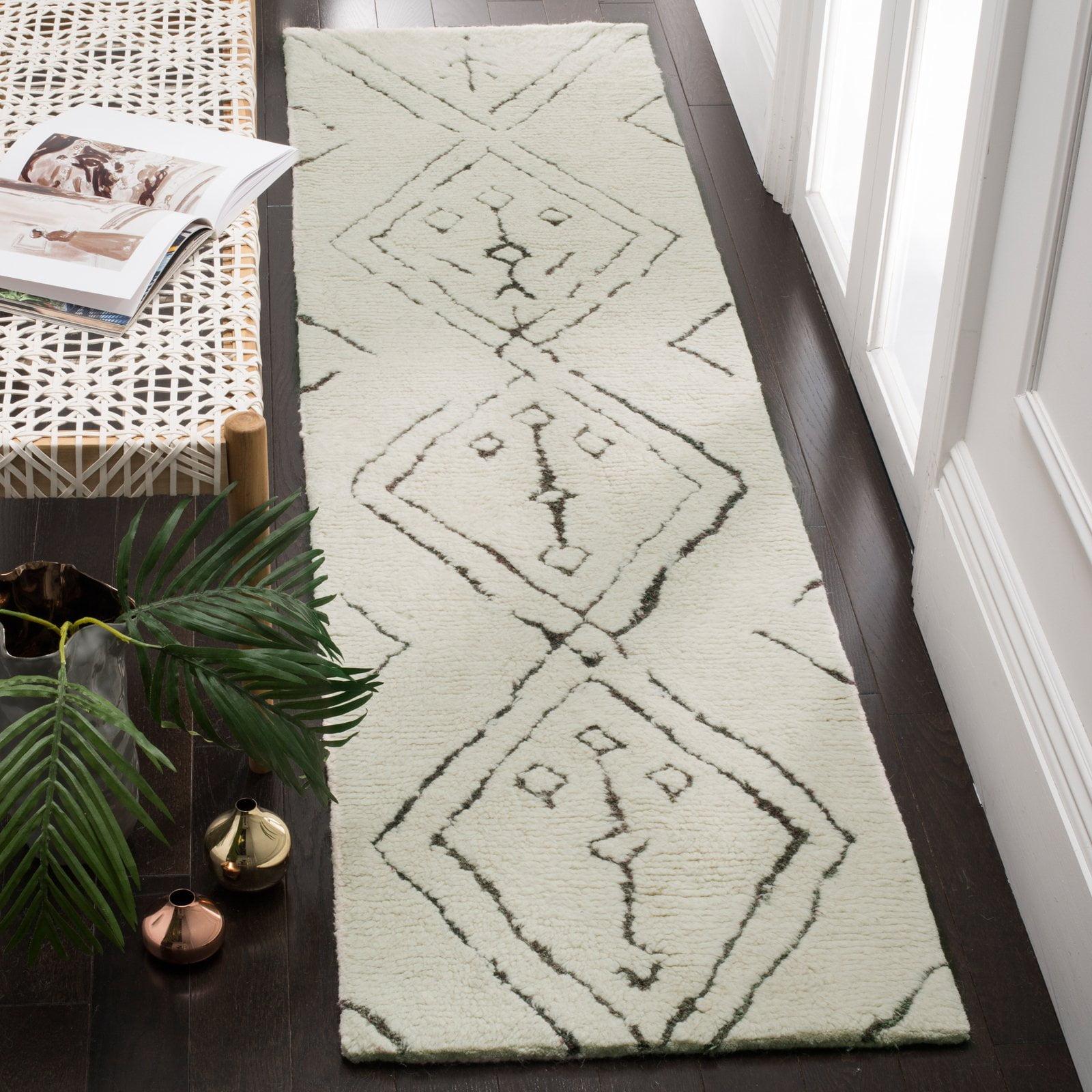 Ivory Hand-Tufted Moroccan Shag Wool Area Rug