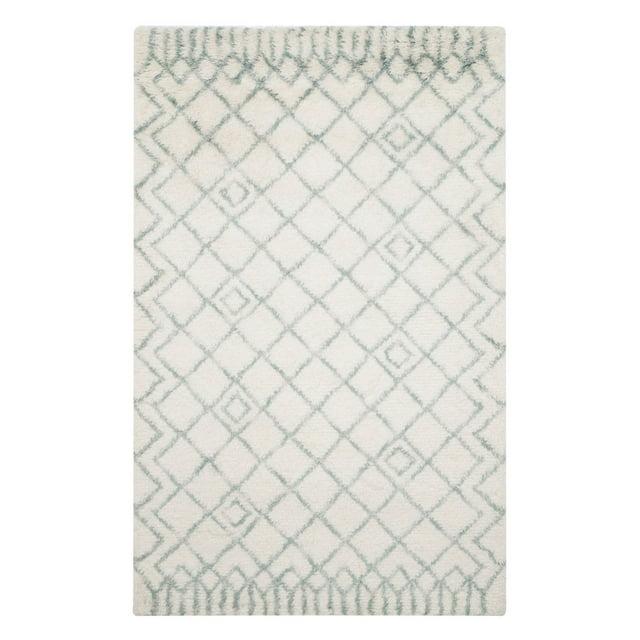 Casablanca CSB894 Hand Tufted Indoor Area Rug - Ivory/Blue - 4'x6' - Safavieh