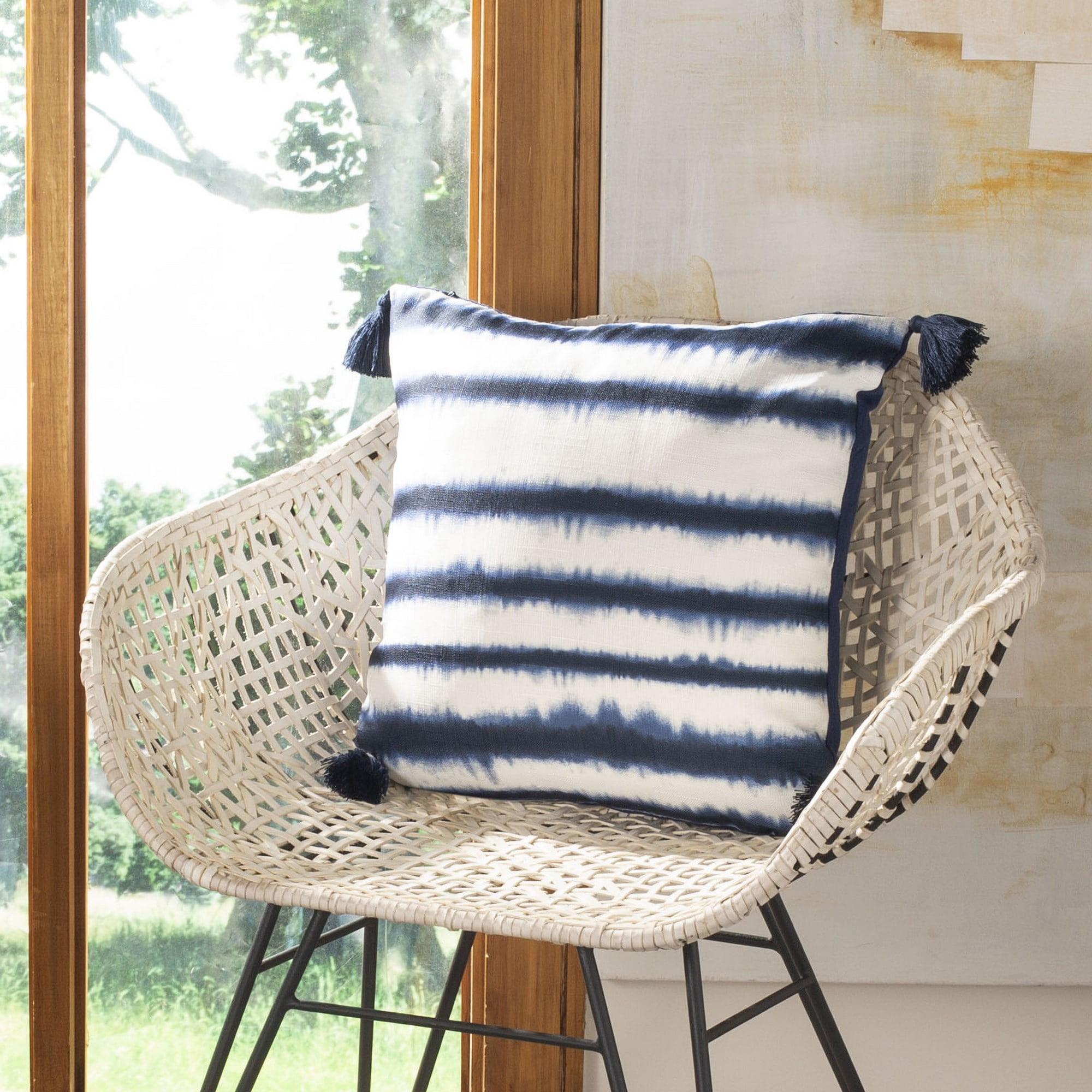 Cassia Pillow - Navy/White - 16" x 16" - Safavieh .