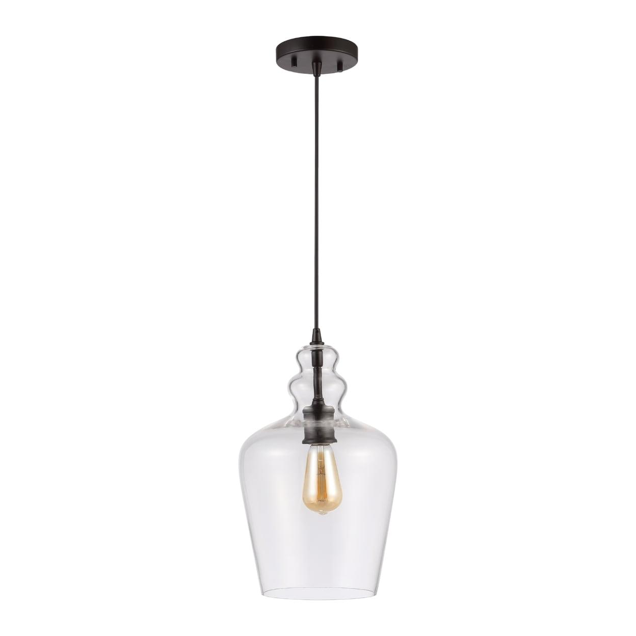 Catlen 19" Oil Rubbed Bronze Glass LED Pendant Light