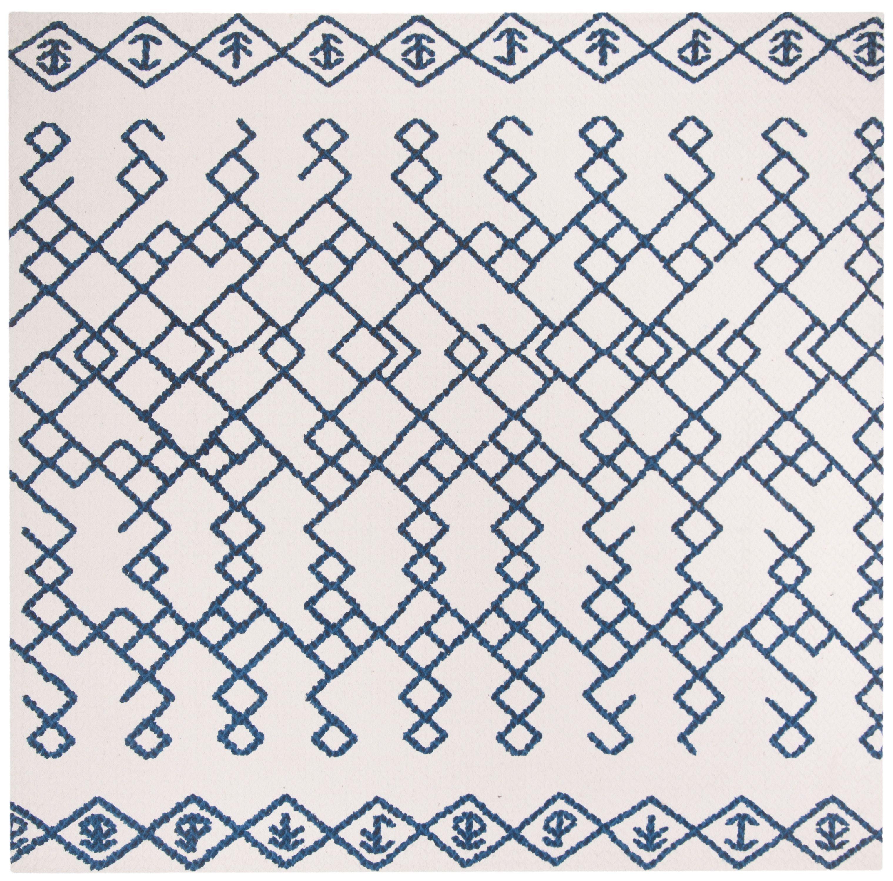 Cedar Brook CDR501 Loomed Indoor Area Rug - Ivory/Navy - 6'x6' - Safavieh