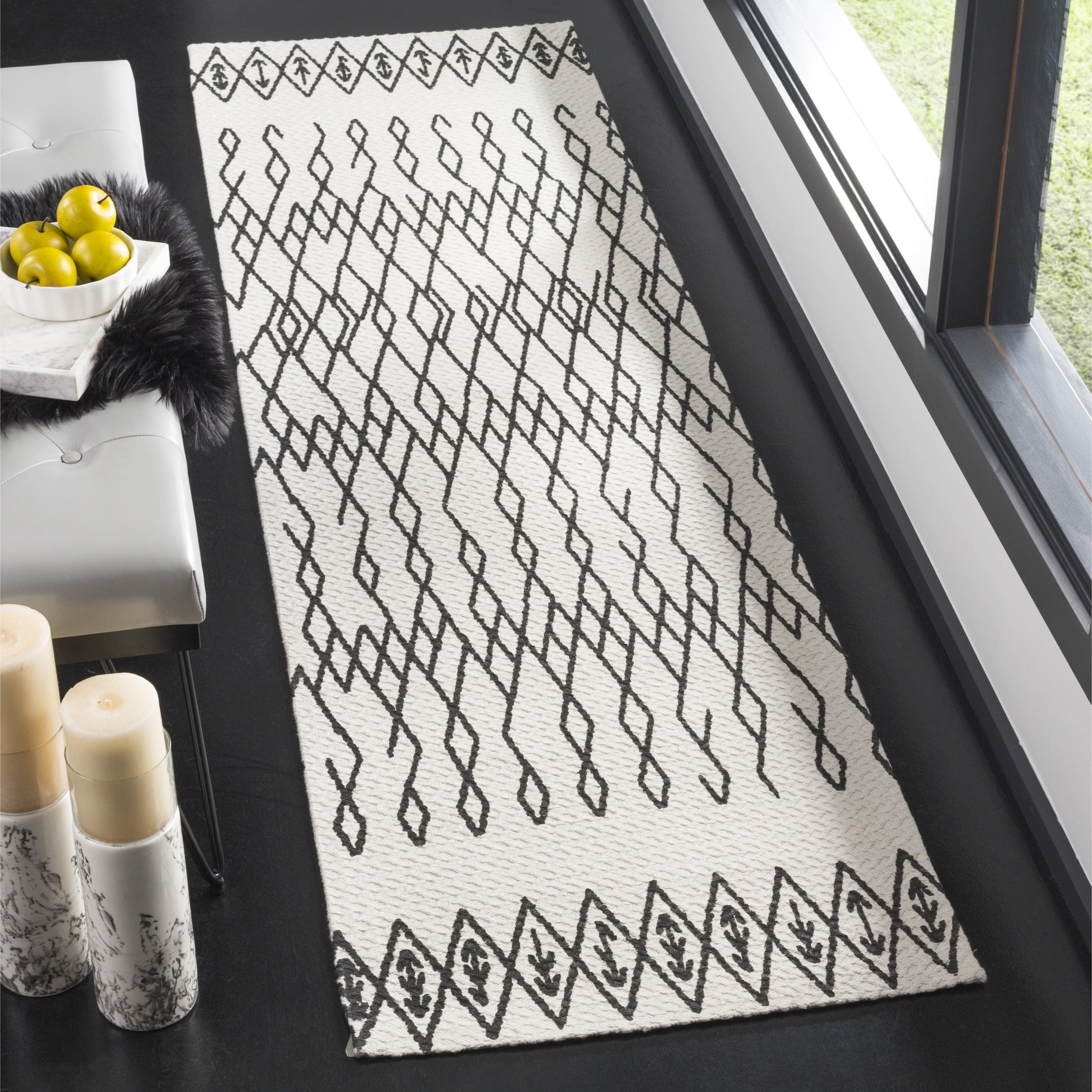 Cedar Brook CDR501 Loomed Indoor Runner Rug - Ivory/Black - 2'3"x6' - Safavieh
