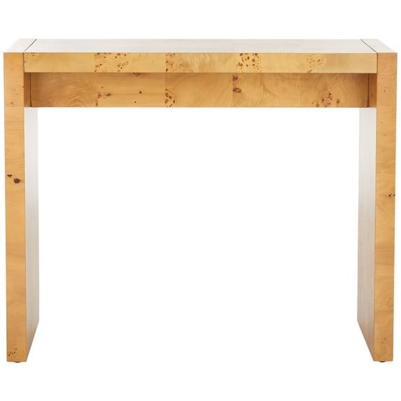 SAFAVIEH Cella Mission Natural Wood Rectangle Console Table (34 in. W x 11 in. D x 28 in. H)