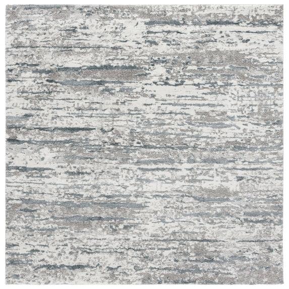 SAFAVIEH Century Arianne Distressed Area Rug, Gray/Navy, 6'7" x 6'7" Square