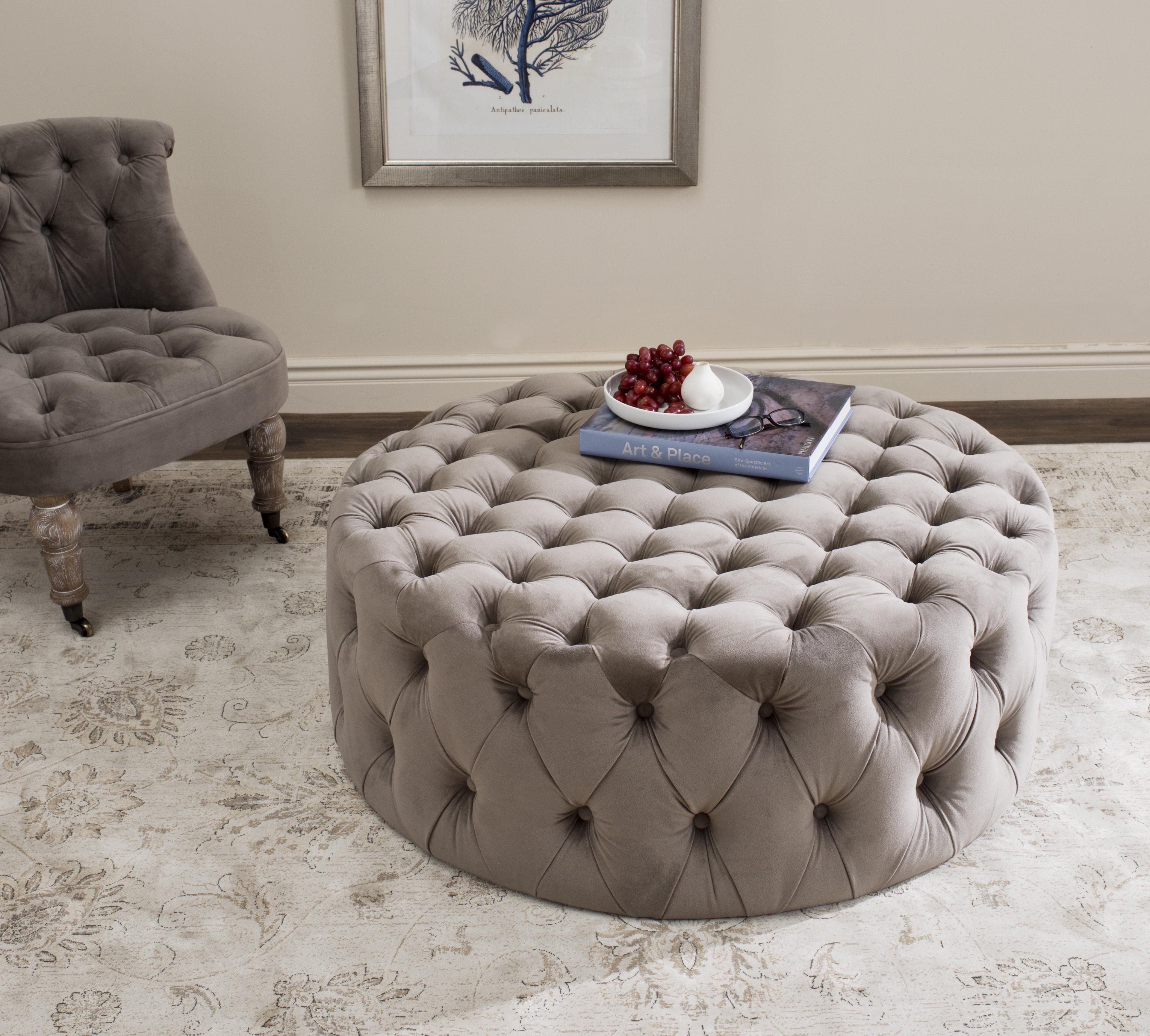 Charlene Tufted Cocktail Ottoman  - Safavieh