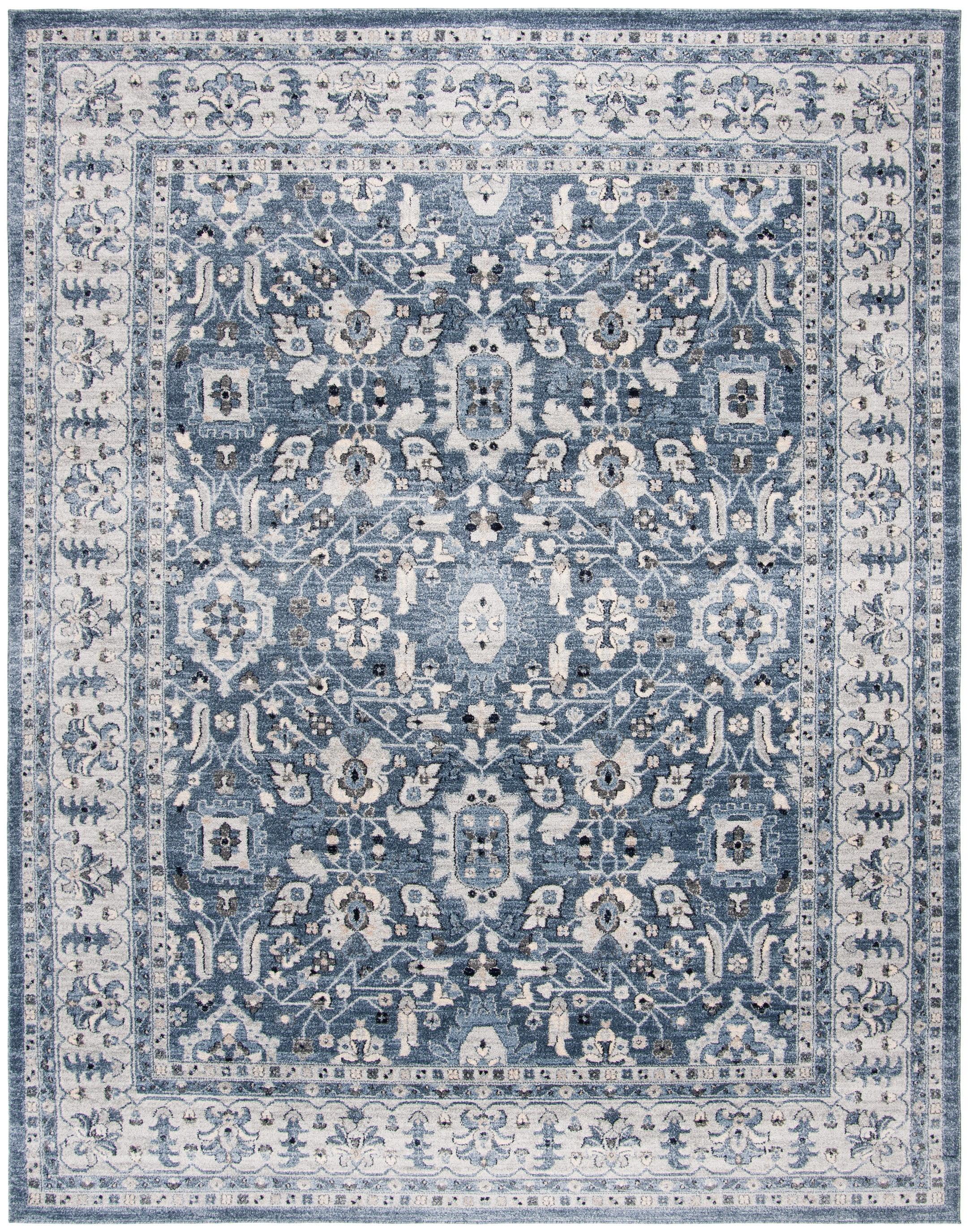 Reversible Charleston Heirloom 9' x 12' Blue Synthetic Area Rug