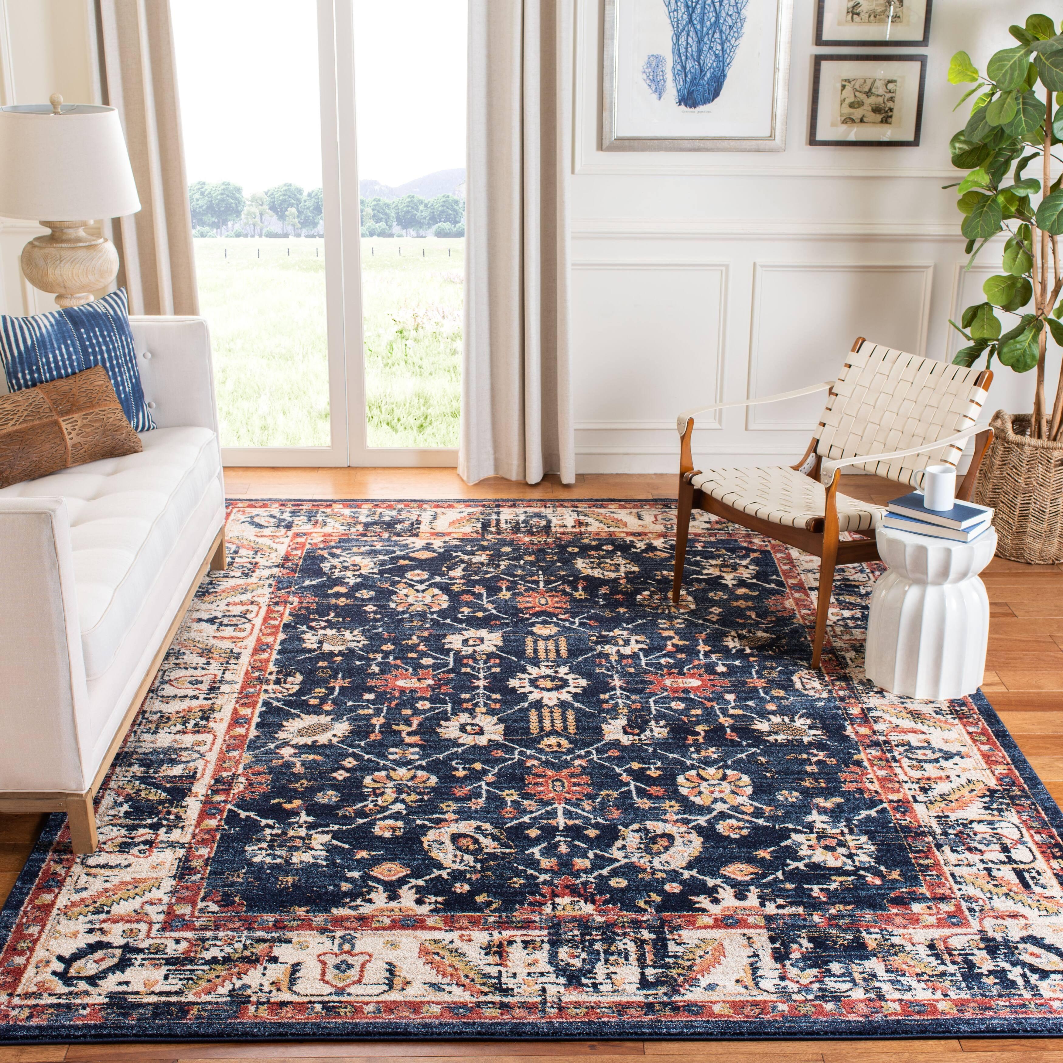 Charleston CHL413 Loomed Indoor Area Rug - Navy/Ivory - 8'x10' - Safavieh