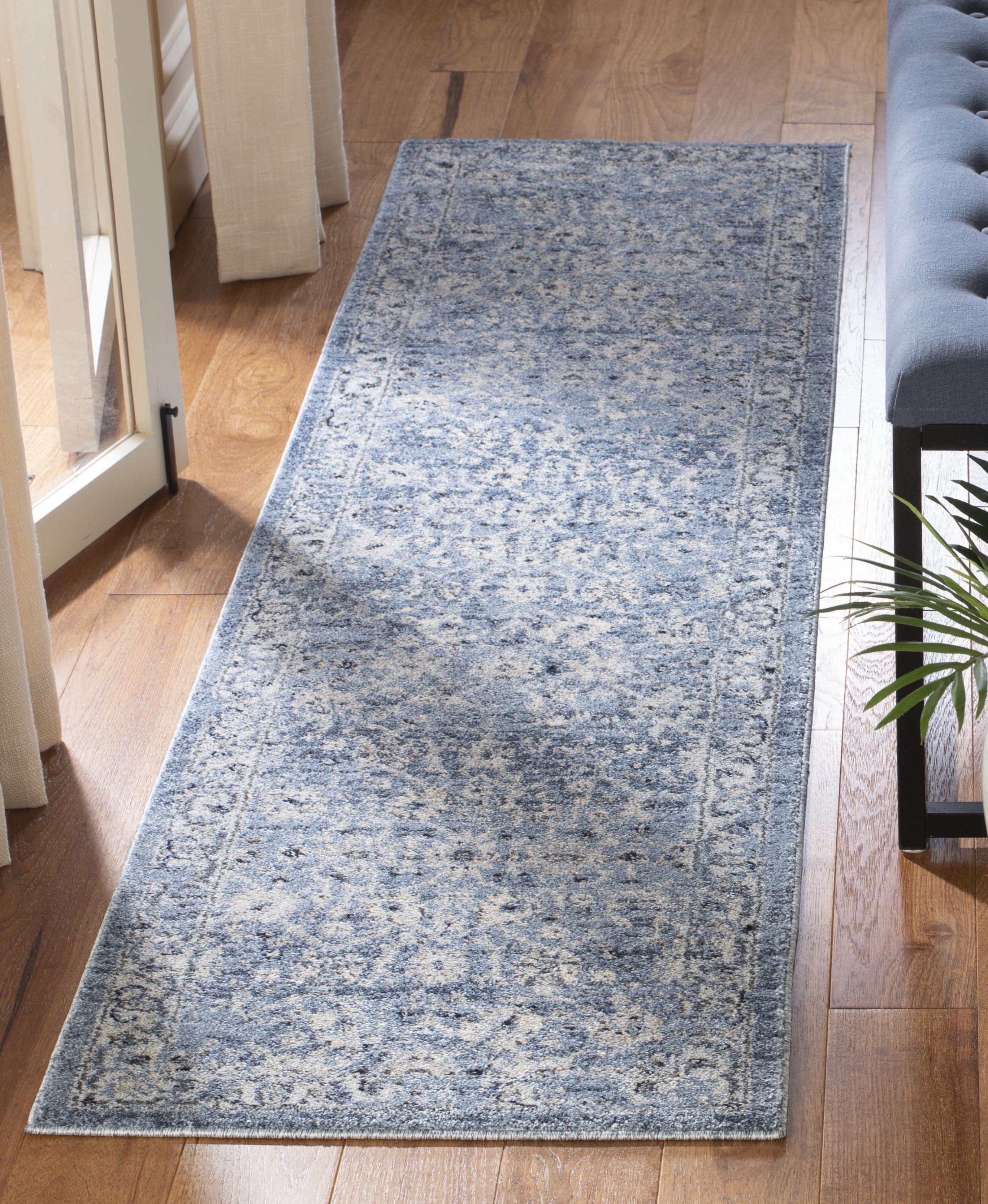 Charleston CHL413 Loomed Indoor Runner Rug - Navy/Light Grey - 2'x8' - Safavieh