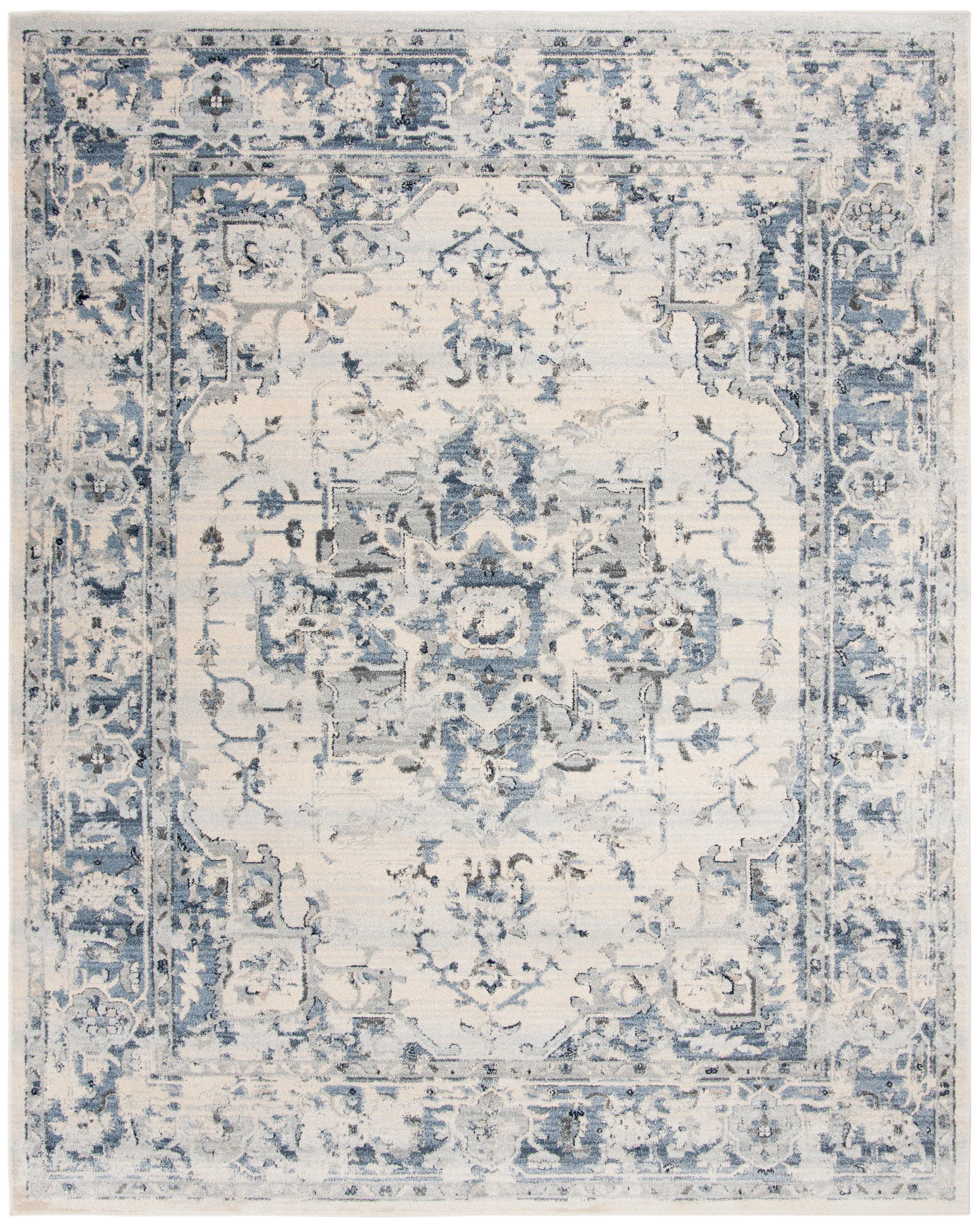 Charleston CHL411 Loomed Indoor Area Rug - Ivory/Navy - 8'x10' - Safavieh