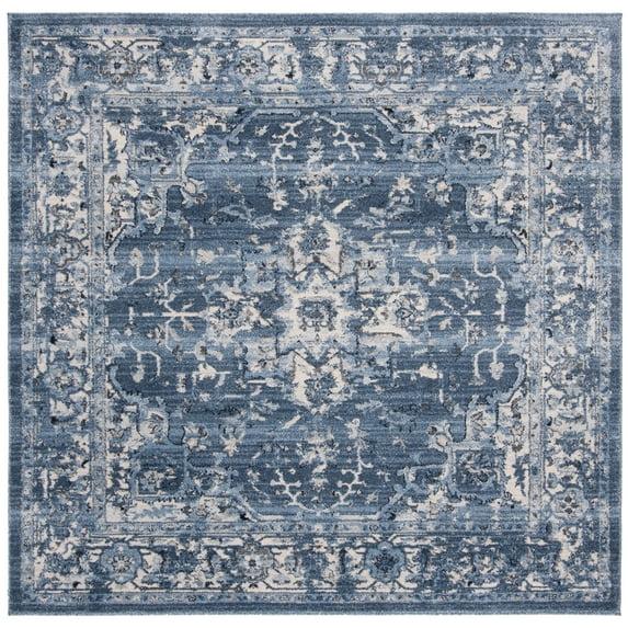 Charleston CHL411 Loomed Indoor Area Rug - Navy/Creme - 6'7"x6'7" - Safavieh