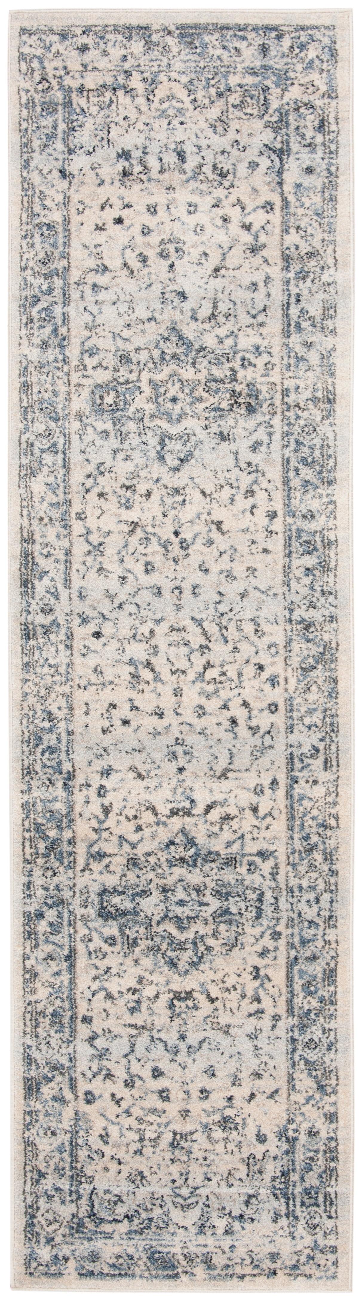 Charleston CHL411 Loomed Indoor Runner Rug - Ivory/Navy - 2'x6' - Safavieh