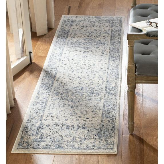 Charleston CHL411 Loomed Indoor Runner Rug - Ivory/Navy - 2'x8' - Safavieh