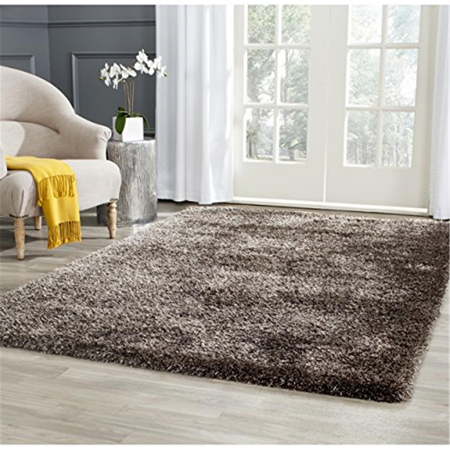 Plush Comfort Brown Synthetic 4' x 6' Shag Area Rug