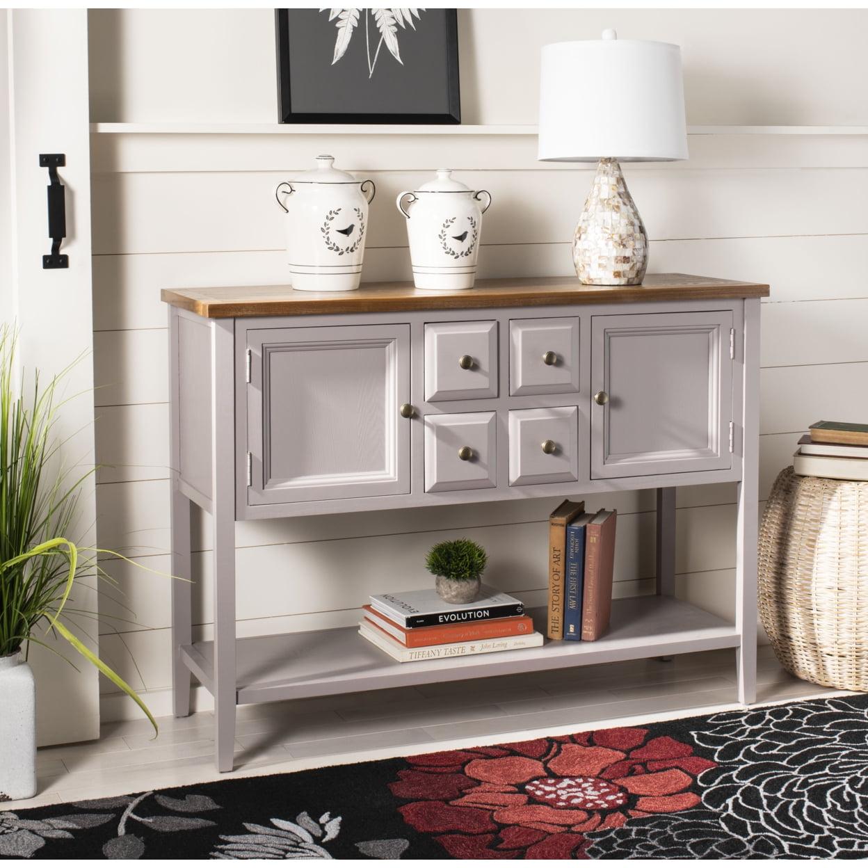 Charlotte Sideboard - Quartz Grey/Oak Top - Safavieh.