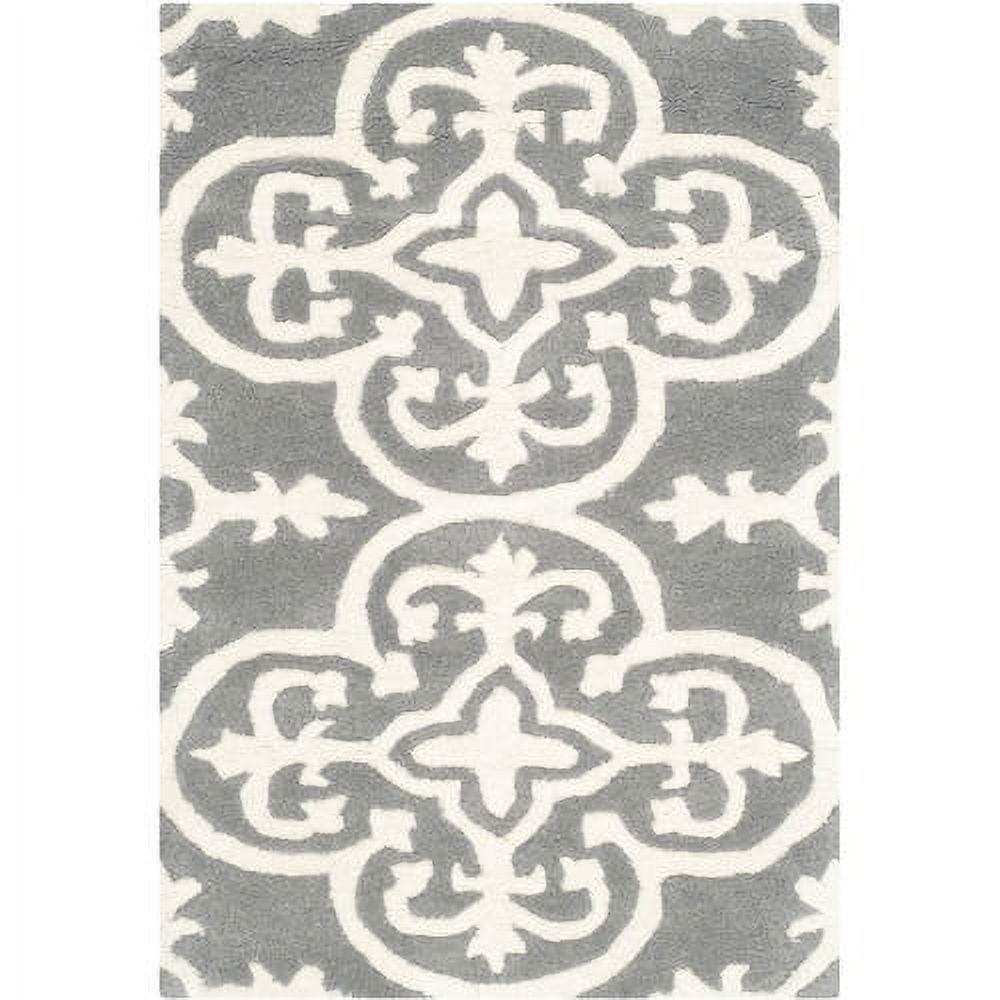 SAFAVIEH Chatham Amery Geometric Wool Area Rug, Dark Grey/Ivory, 3' x 5'