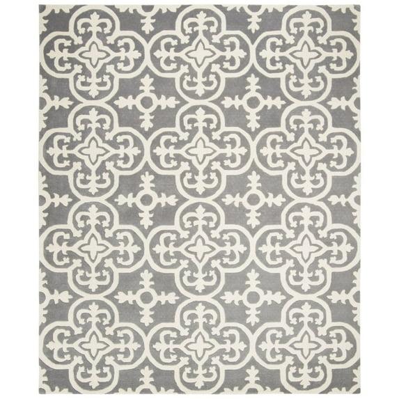 SAFAVIEH Chatham Amery Geometric Wool Area Rug, Dark Grey/Ivory, 5' x 8'