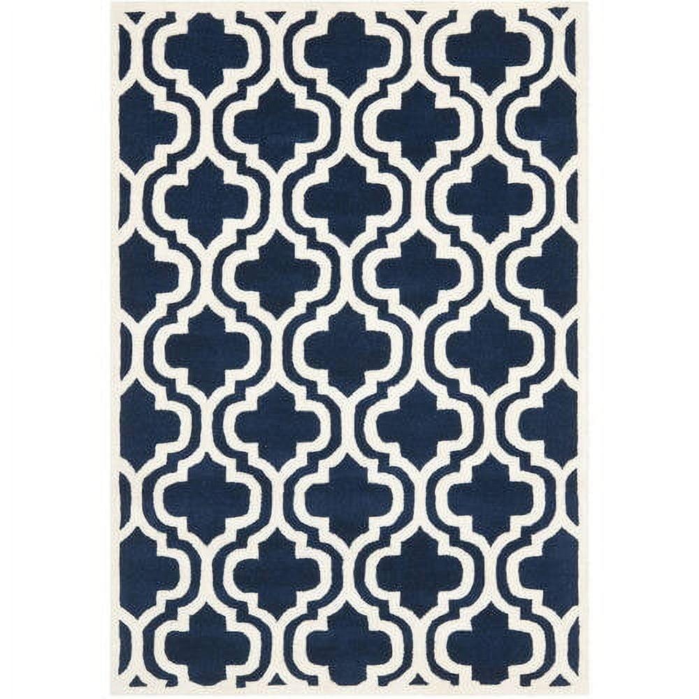 SAFAVIEH Chatham CHT727C Handmade Dark Blue / Ivory Rug