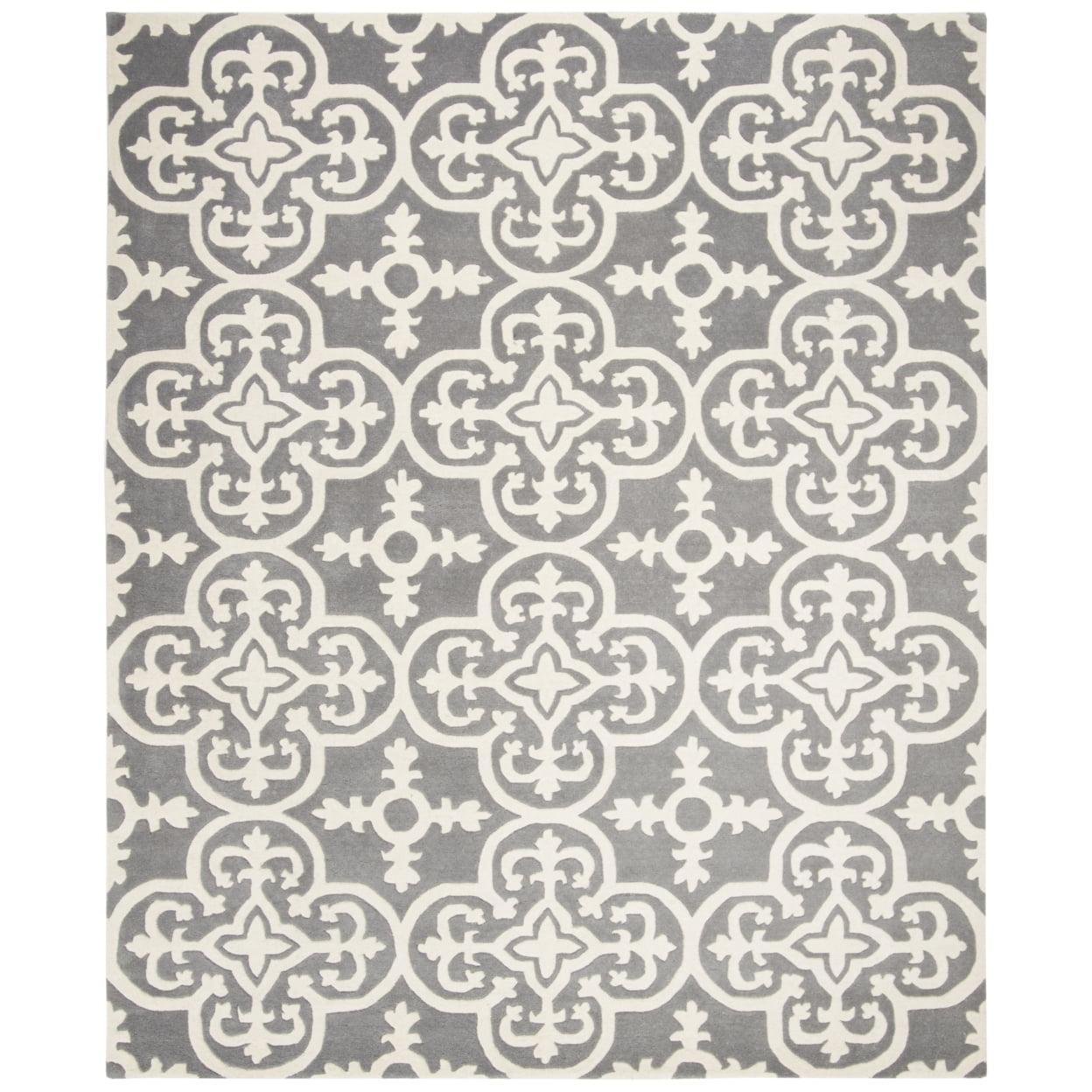 SAFAVIEH Chatham CHT729D Handmade Dark Grey / Ivory Rug