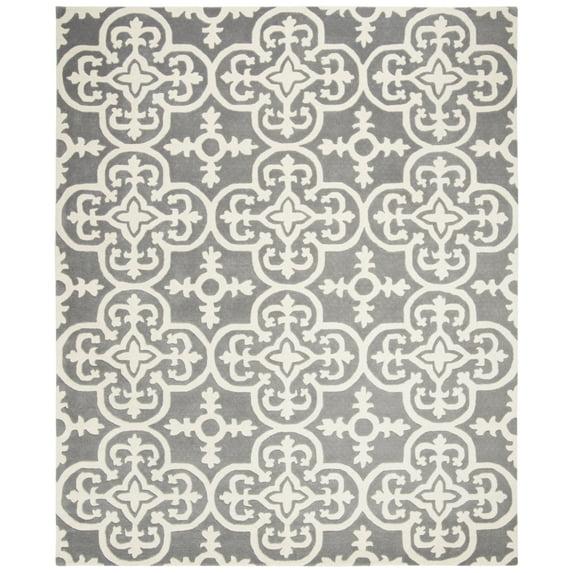 SAFAVIEH Chatham CHT729D Handmade Dark Grey / Ivory Rug