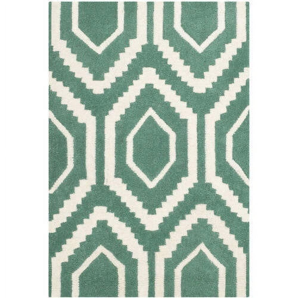 SAFAVIEH Chatham CHT731T Handmade Teal / Ivory Rug