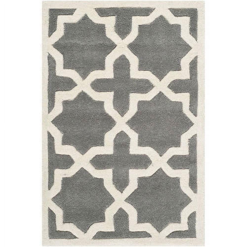 SAFAVIEH Chatham CHT732D Handmade Dark Grey / Ivory Rug