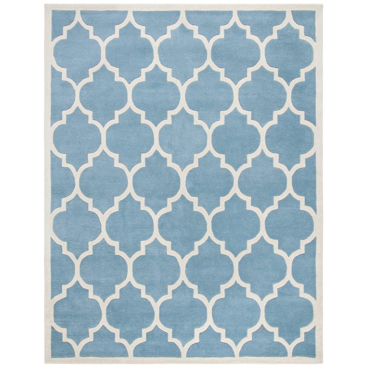 SAFAVIEH Chatham CHT733B Handmade Blue / Ivory Rug