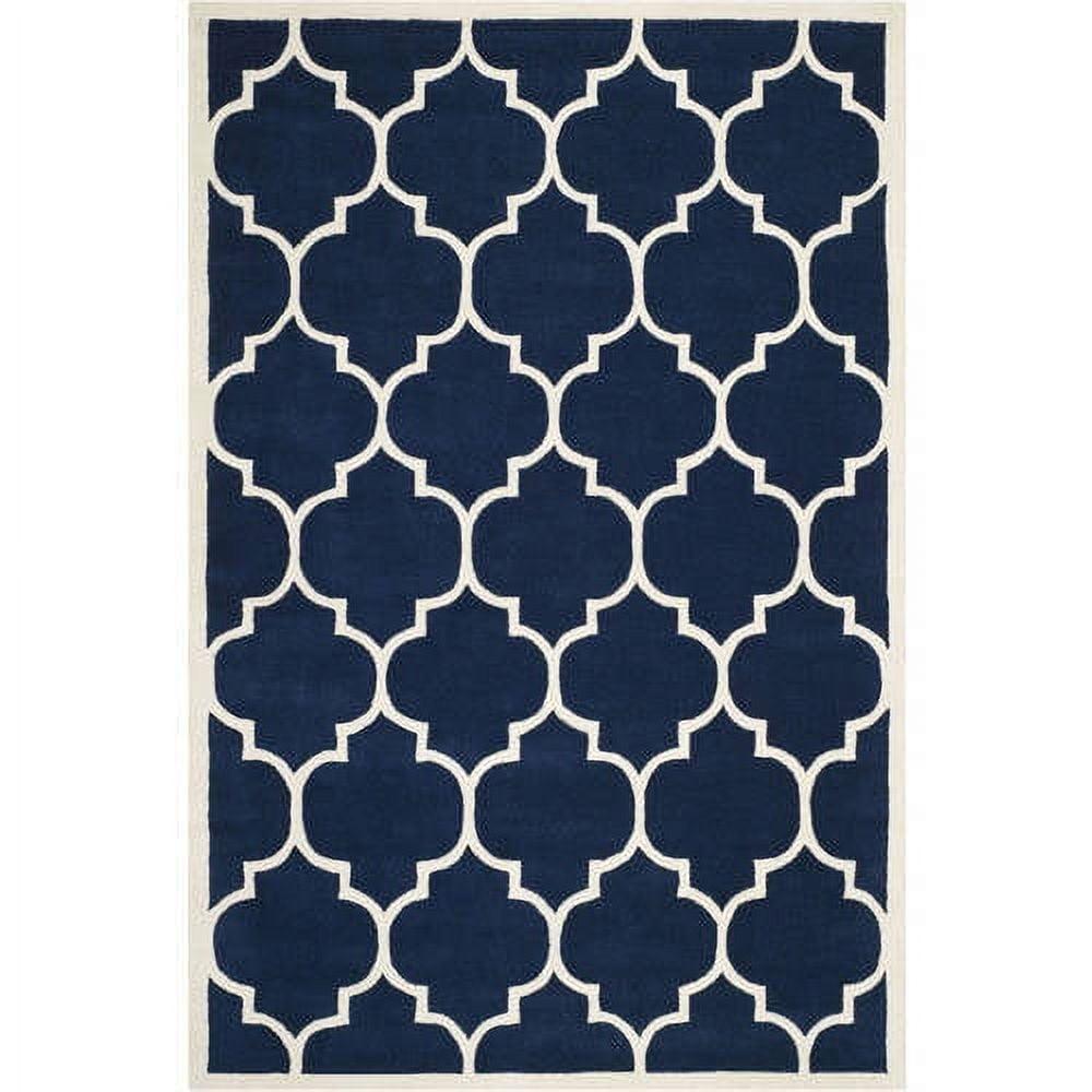 SAFAVIEH Chatham CHT733C Handmade Dark Blue / Ivory Rug