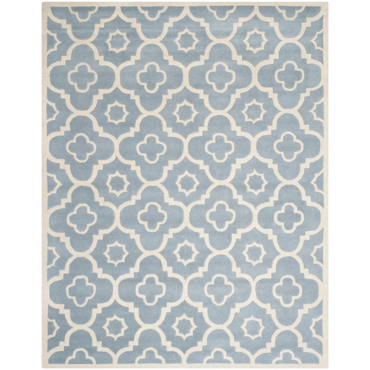 SAFAVIEH Chatham CHT750B Handmade Blue / Ivory Rug