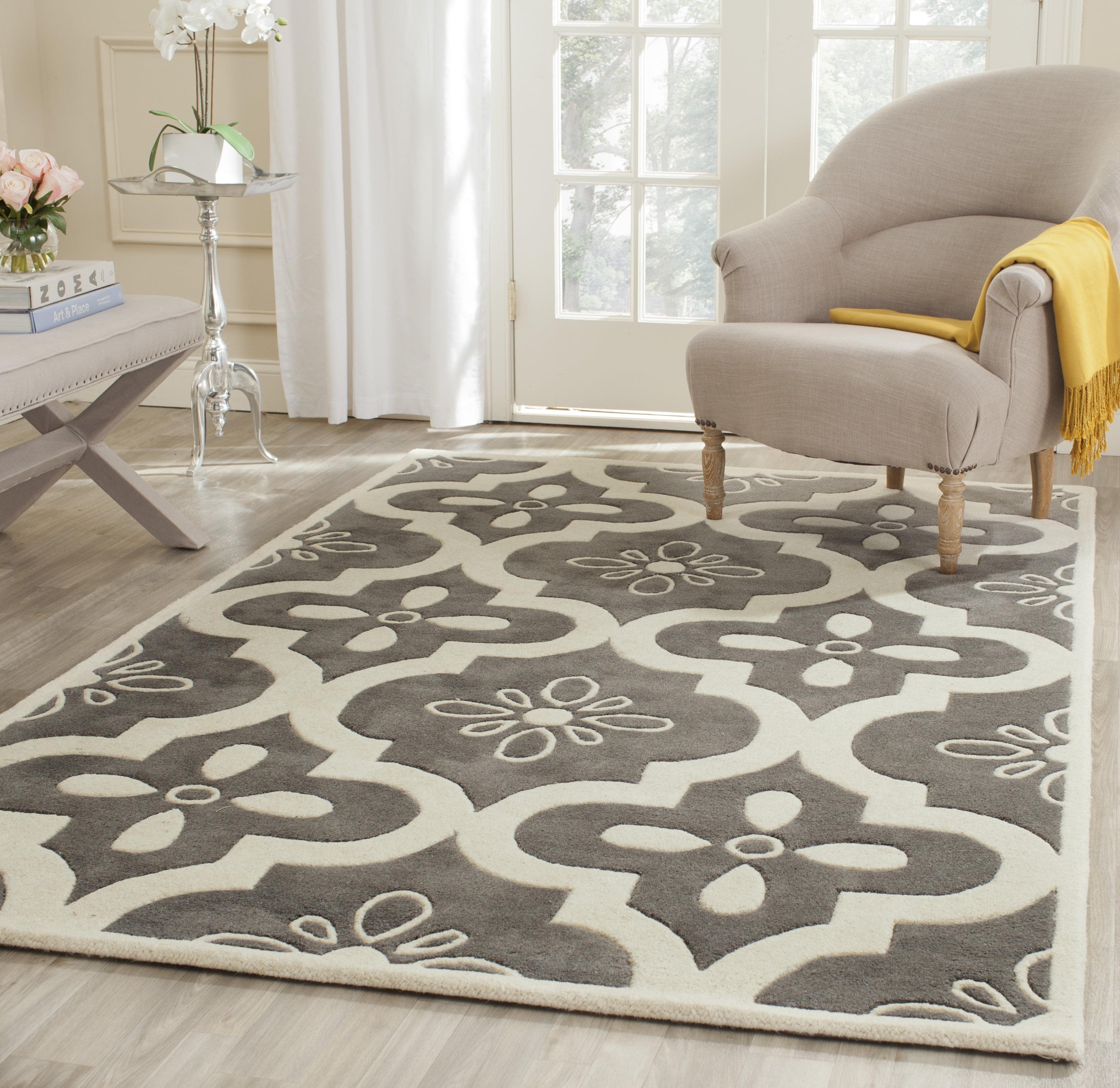 Chatham Dark Grey/Ivory Hand-Tufted Wool 4' x 6' Area Rug