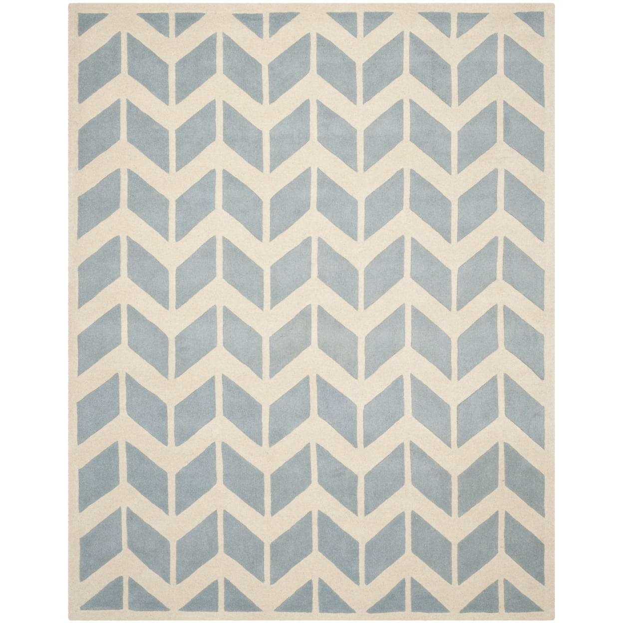 Chatham CHT746 Hand Tufted Area Rug Blue / Ivory 5' X 5'  - Safavieh.
