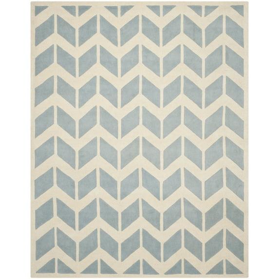 Chatham CHT746 Hand Tufted Area Rug Blue / Ivory 5' X 5'  - Safavieh.