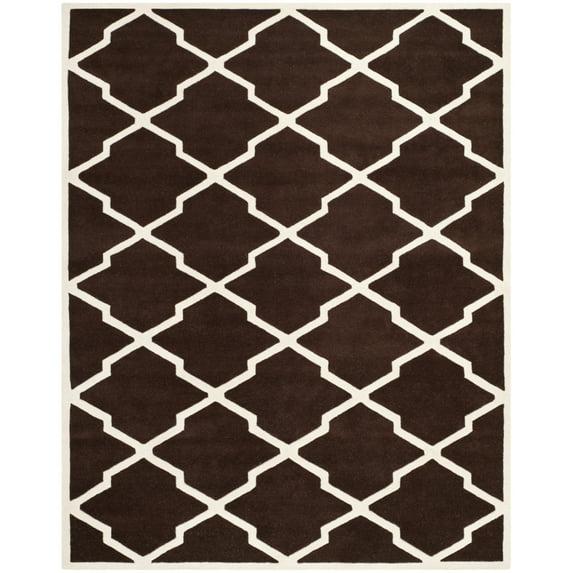 Chatham CHT735 Hand Tufted Accent Rug Dark Brown / Ivory 3' X 5' - Safavieh.