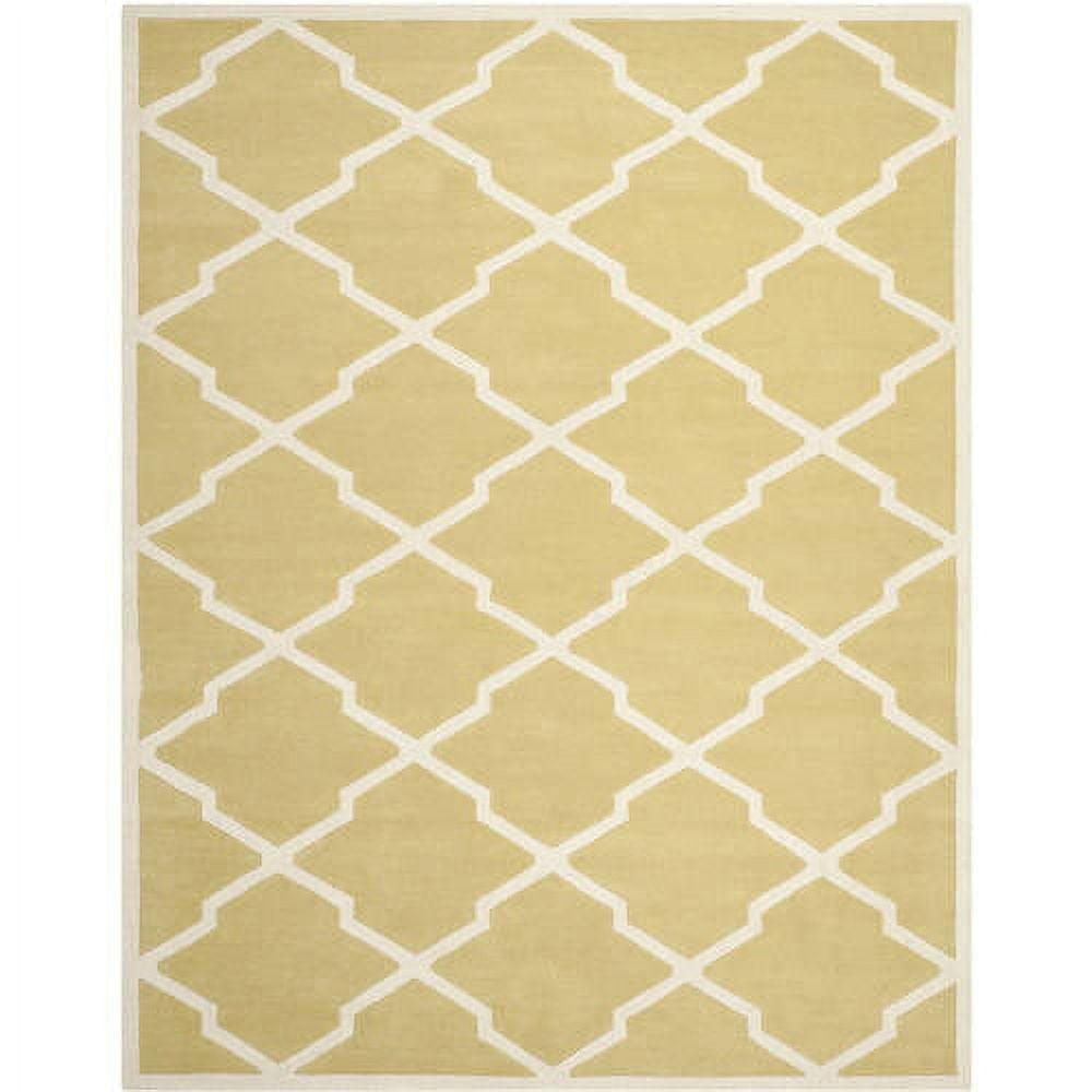 Handmade Light Gold and Ivory Wool Tufted 8' x 10' Rug