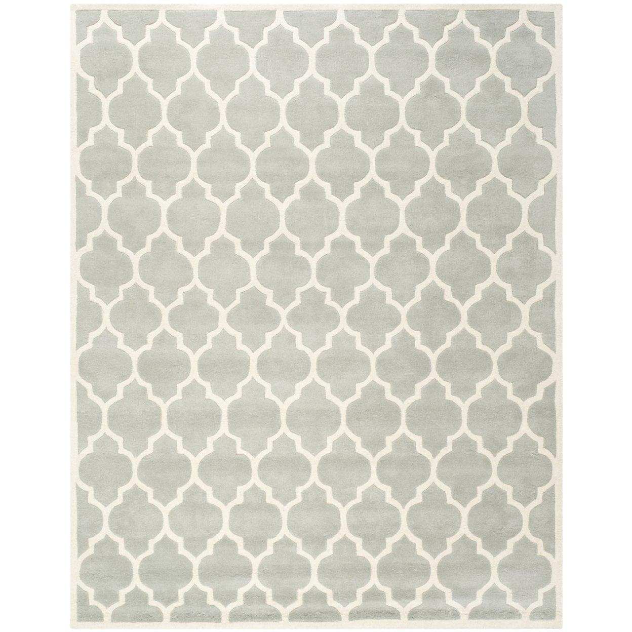 SAFAVIEH Chatham Freddy Geometric Wool Area Rug, Grey/Ivory, 8' x 10'